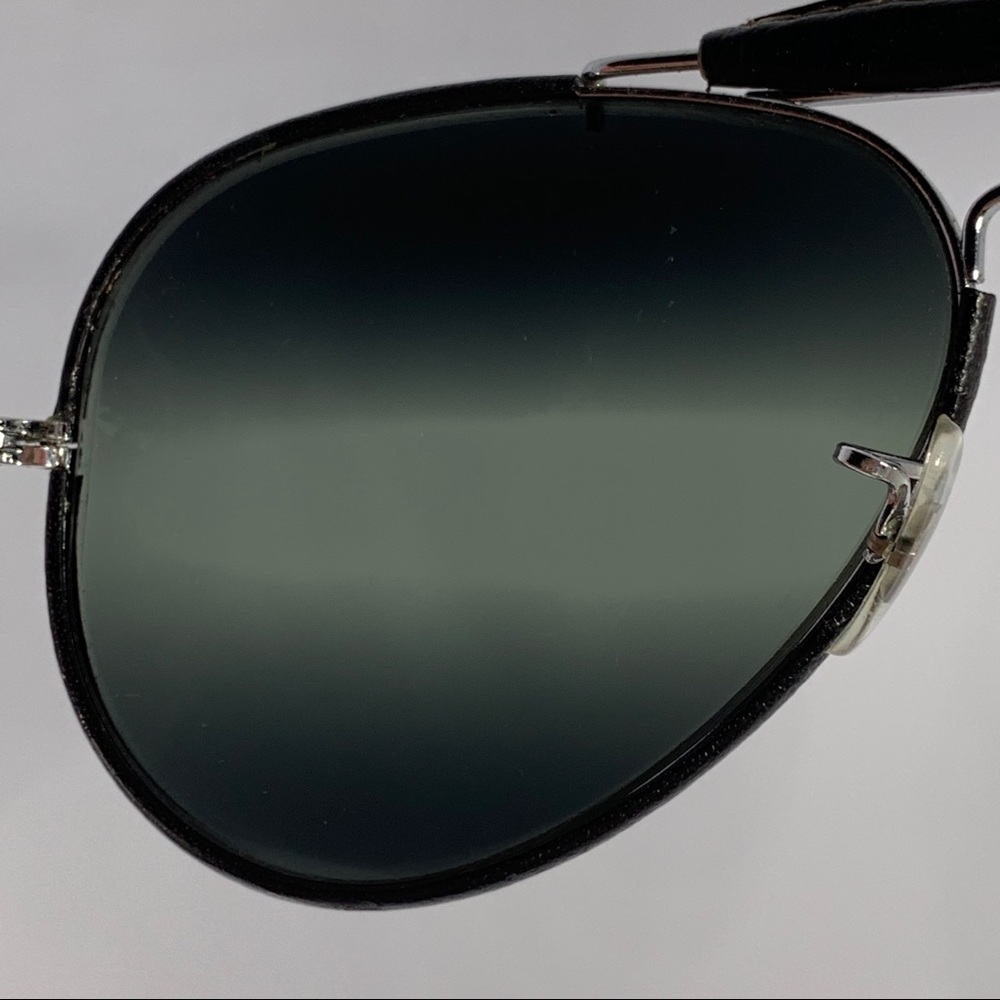 Vintage B&L Ray Ban 62mm Black Leather DGM Mirror Aviator Sunglasses - Picture 14 of 16